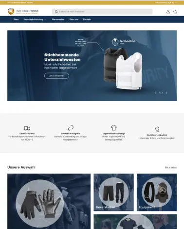 Shopify Shop Erstellung für Intersolutions